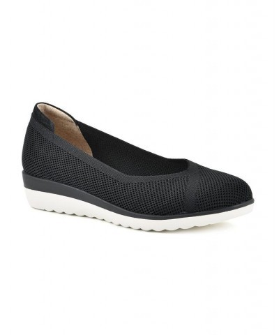 Women's Selena Hidden Wedge Flats Black $38.71 Shoes