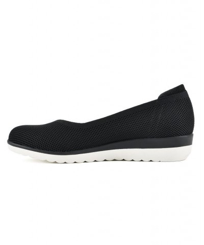 Women's Selena Hidden Wedge Flats Black $38.71 Shoes