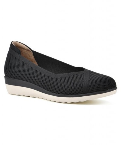 Women's Selena Hidden Wedge Flats Black $38.71 Shoes