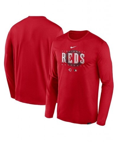 Men's Red Cincinnati Reds Authentic Collection Team Logo Legend Performance Long Sleeve T-shirt $32.99 T-Shirts