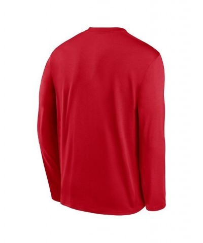 Men's Red Cincinnati Reds Authentic Collection Team Logo Legend Performance Long Sleeve T-shirt $32.99 T-Shirts