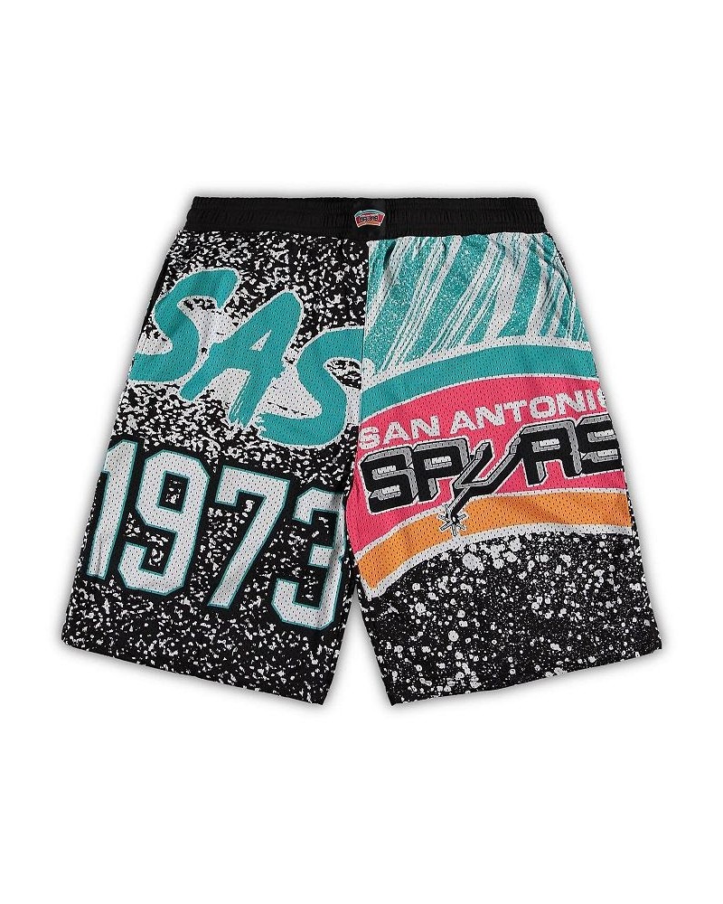 Men's Black San Antonio Spurs Big and Tall Hardwood Classics Jumbotron Shorts $38.70 Shorts