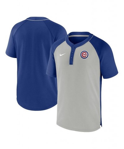 Men's Royal, Silver Chicago Cubs City Plate Performance Henley Raglan T-shirt $37.60 T-Shirts