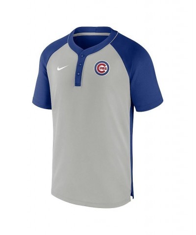 Men's Royal, Silver Chicago Cubs City Plate Performance Henley Raglan T-shirt $37.60 T-Shirts