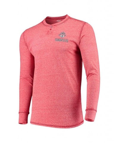 Men's Red Toronto FC Podium Henley Long Sleeve T-shirt $27.99 T-Shirts