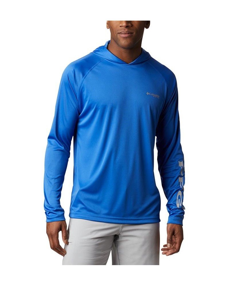 Men's Terminal Tackle UPF 50 Hoodie Blue $31.35 Sweatshirt