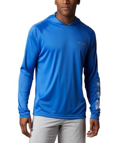 Men's Terminal Tackle UPF 50 Hoodie Blue $31.35 Sweatshirt