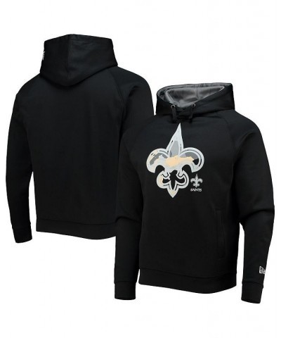 Men's Black New Orleans Saints Training Collection Raglan Pullover Hoodie $29.14 Sweatshirt