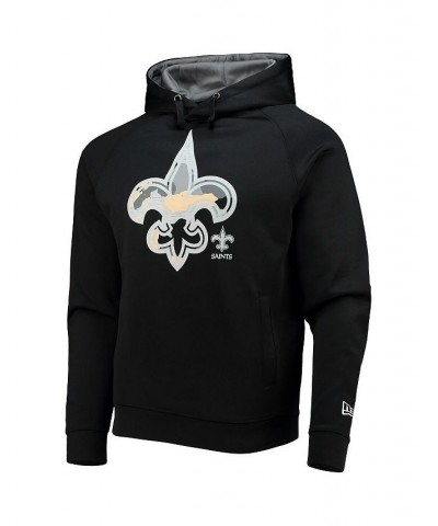 Men's Black New Orleans Saints Training Collection Raglan Pullover Hoodie $29.14 Sweatshirt