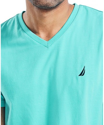 Men's J-Class Logo Classic-Fit Cotton V-Neck T-Shirt Aqua Lagoon $18.21 T-Shirts