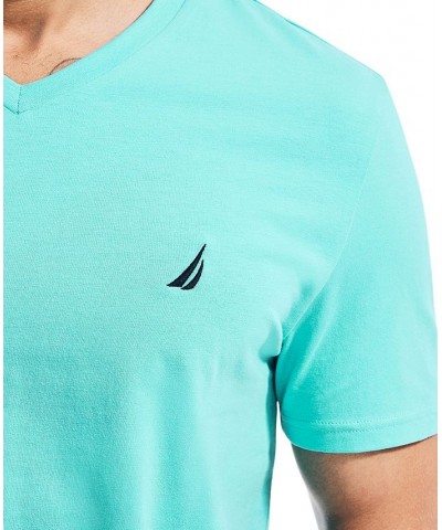 Men's J-Class Logo Classic-Fit Cotton V-Neck T-Shirt Aqua Lagoon $18.21 T-Shirts