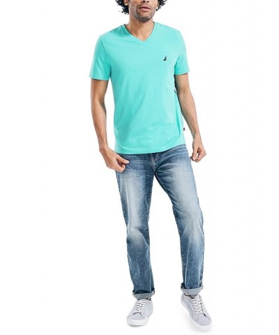 Men's J-Class Logo Classic-Fit Cotton V-Neck T-Shirt Aqua Lagoon $18.21 T-Shirts