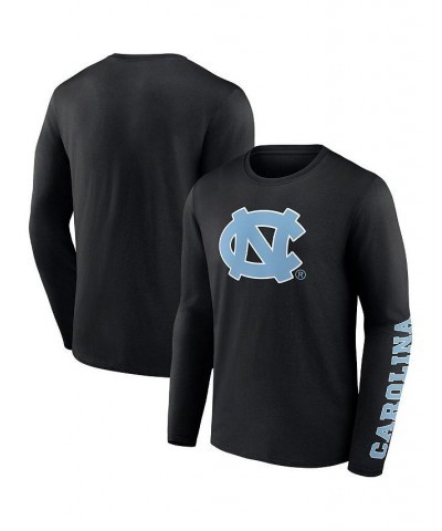 Men's Branded Black North Carolina Tar Heels Double Time 2-Hit Long Sleeve T-shirt $20.70 T-Shirts