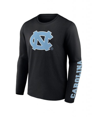 Men's Branded Black North Carolina Tar Heels Double Time 2-Hit Long Sleeve T-shirt $20.70 T-Shirts