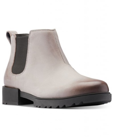 Women's Emelie II Lug Sole Chelsea Booties Gray $38.67 Shoes