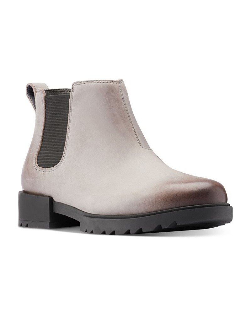 Women's Emelie II Lug Sole Chelsea Booties Gray $38.67 Shoes