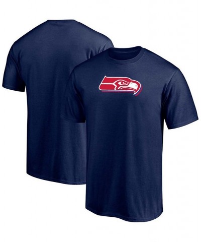 Men's College Navy Seattle Seahawks Red White And Team T-shirt $18.59 T-Shirts