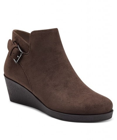 Women's Bradley Wedge Booties Brown $62.35 Shoes