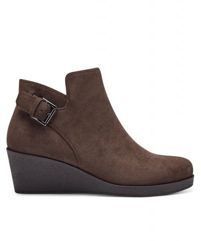 Women's Bradley Wedge Booties Brown $62.35 Shoes