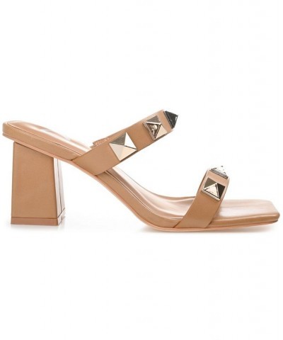 Women's Kirian Studded Sandals Tan/Beige $41.40 Shoes