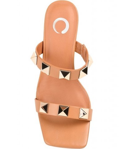 Women's Kirian Studded Sandals Tan/Beige $41.40 Shoes