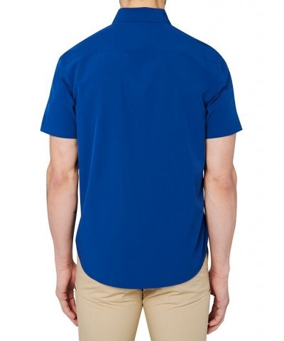 Men's Slim-Fit Blue Button-Down Performance Shirt Blue $31.97 Shirts