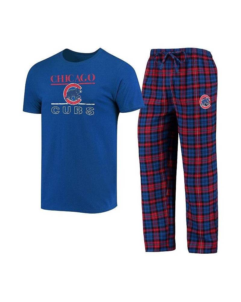 Men's Royal, Red Chicago Cubs Lodge T-shirt and Pants Sleep Set $31.19 Pajama