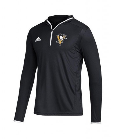 Men's Black Pittsburgh Penguins Team Long Sleeve Quarter-Zip Hoodie T-shirt $24.50 T-Shirts