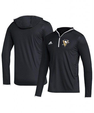 Men's Black Pittsburgh Penguins Team Long Sleeve Quarter-Zip Hoodie T-shirt $24.50 T-Shirts