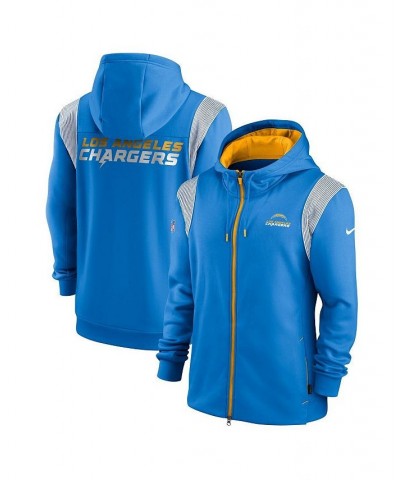 Men's Powder Blue Los Angeles Chargers Performance Sideline Lockup Full-zip Hoodie $34.65 Sweatshirt