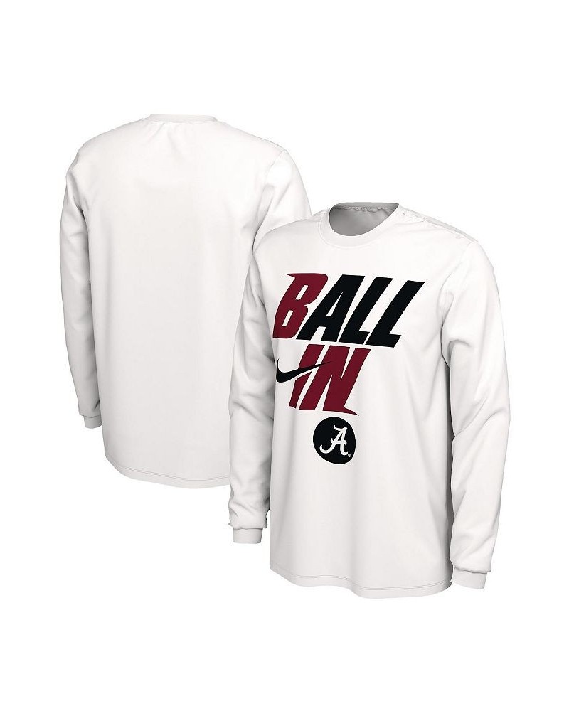 Men's White Alabama Crimson Tide Ball In Bench Long Sleeve T-shirt $16.00 T-Shirts