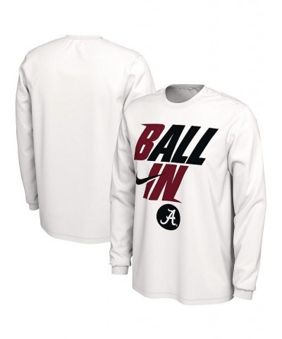 Men's White Alabama Crimson Tide Ball In Bench Long Sleeve T-shirt $16.00 T-Shirts