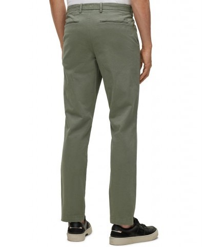 BOSS Men's Slim-Fit Stretch-Cotton Gabarde Chinos Green $72.24 Pants