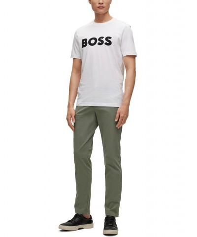 BOSS Men's Slim-Fit Stretch-Cotton Gabarde Chinos Green $72.24 Pants