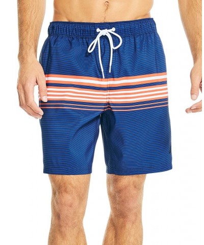 Men's Drawstring Variegated Stripe 6" Swim Trunks Blue $19.51 Swimsuits