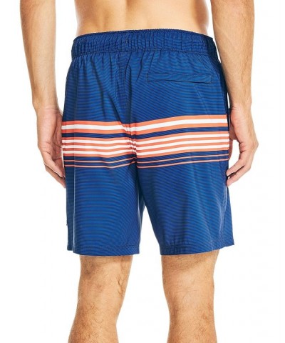 Men's Drawstring Variegated Stripe 6" Swim Trunks Blue $19.51 Swimsuits