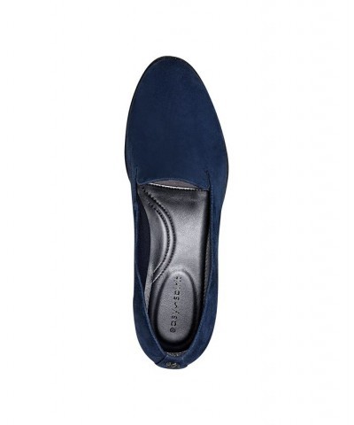 Women's Geneva Round Toe Casual Slip-on Loafers Blue $44.55 Shoes