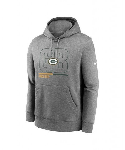 Men's Heathered Gray Green Bay Packers City Code Club Fleece Pullover Hoodie $32.34 Sweatshirt