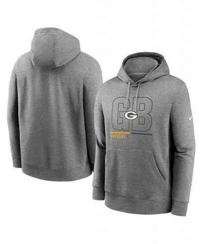 Men's Heathered Gray Green Bay Packers City Code Club Fleece Pullover Hoodie $32.34 Sweatshirt