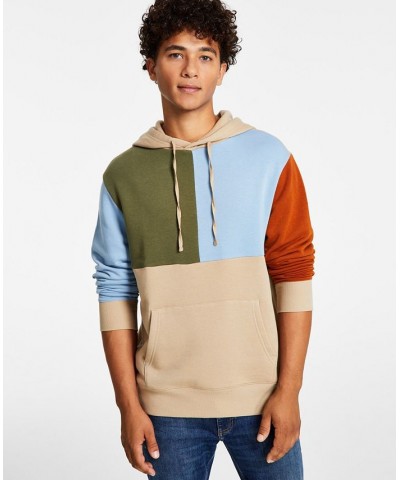 Men's Remix Colorblocked Hoodie Sweatshirt Tan/Beige $17.66 Sweatshirt