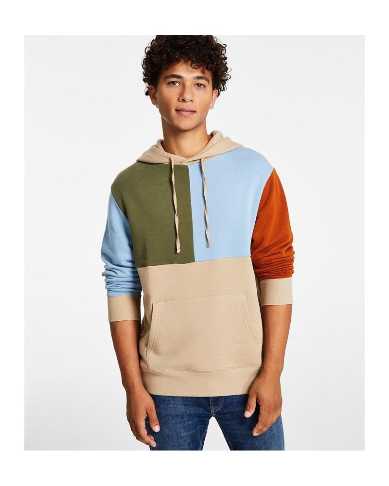 Men's Remix Colorblocked Hoodie Sweatshirt Tan/Beige $17.66 Sweatshirt