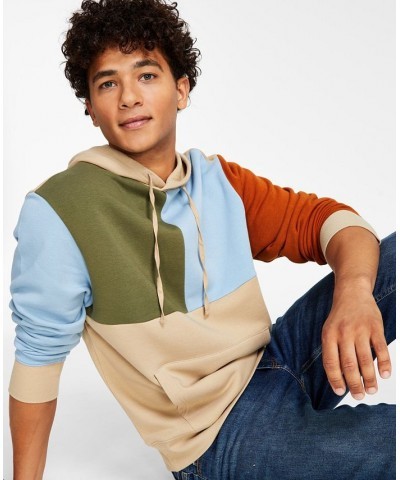 Men's Remix Colorblocked Hoodie Sweatshirt Tan/Beige $17.66 Sweatshirt