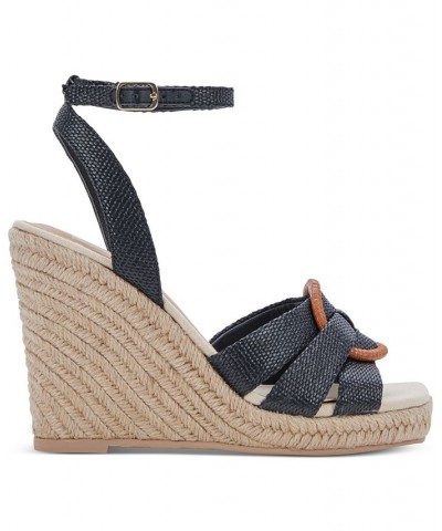 Women's Maze Platform Wedge Sandals Black $68.60 Shoes