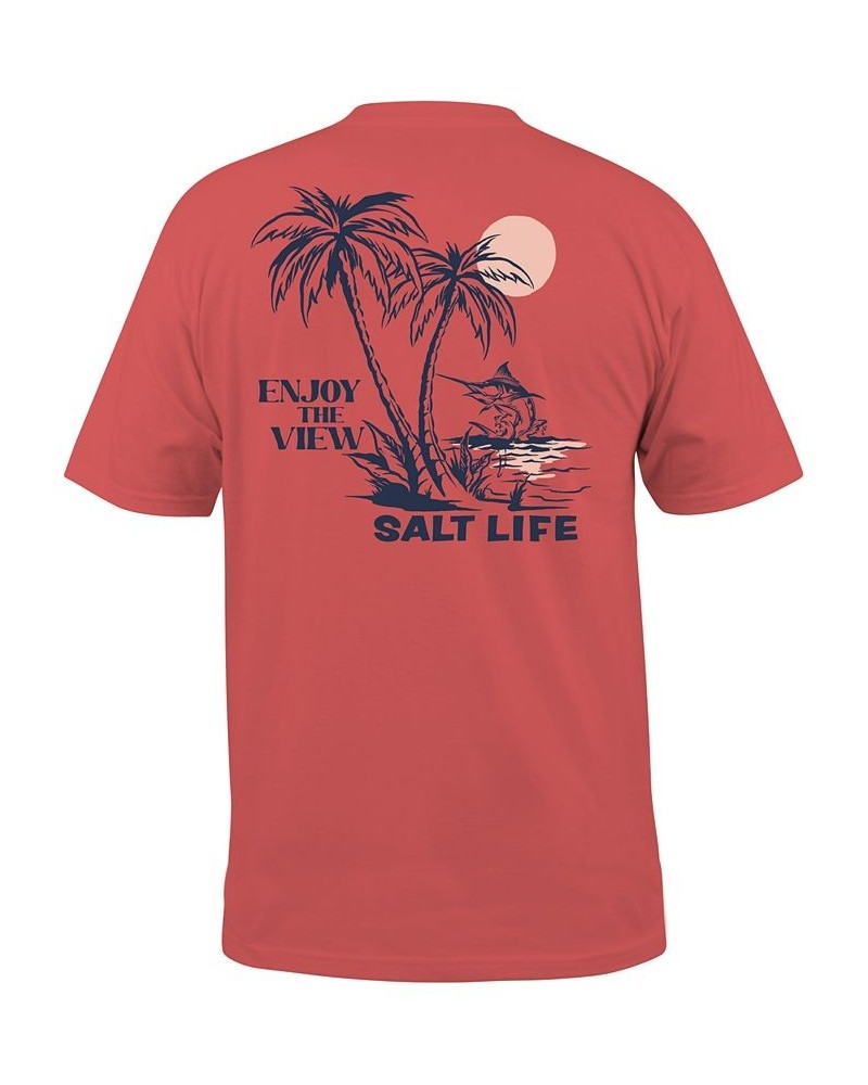 Men's Salt Life Enjoy The View Graphic Short-Sleeve T-Shirt Gray $18.02 T-Shirts