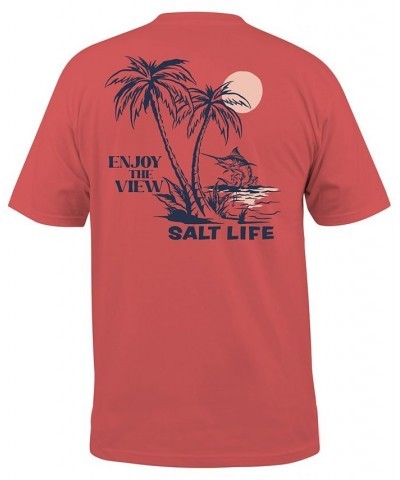 Men's Salt Life Enjoy The View Graphic Short-Sleeve T-Shirt Gray $18.02 T-Shirts