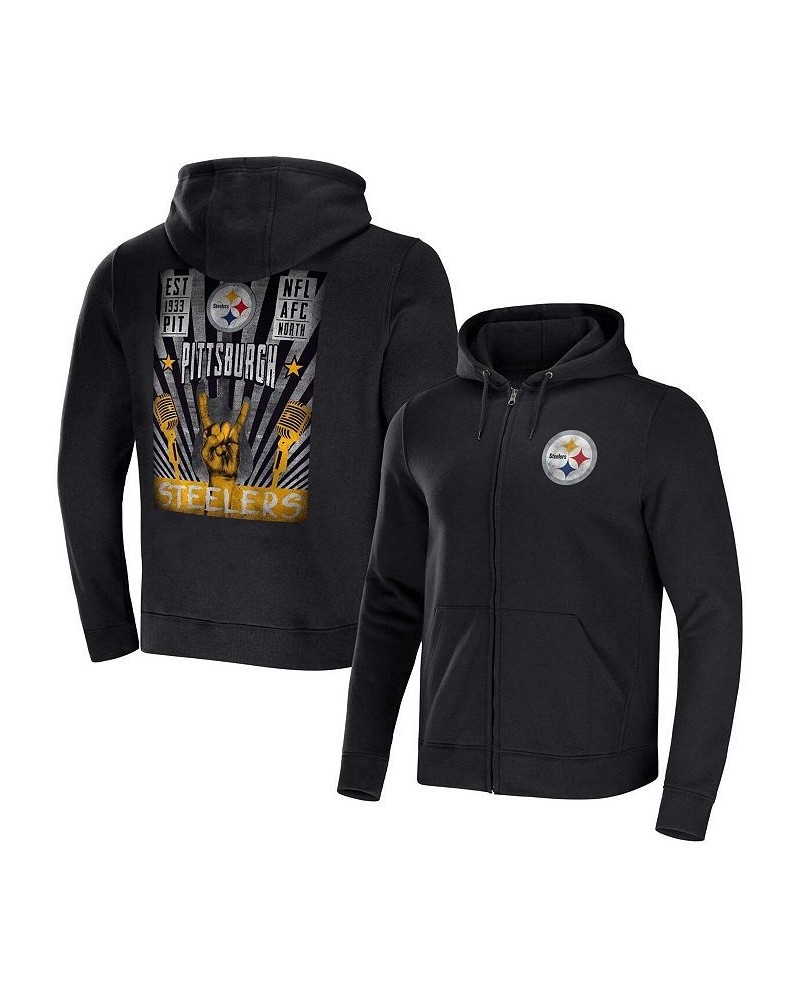 Men's NFL x Darius Rucker Collection by Black Pittsburgh Steelers Rocker Full-Zip Hoodie $37.44 Sweatshirt