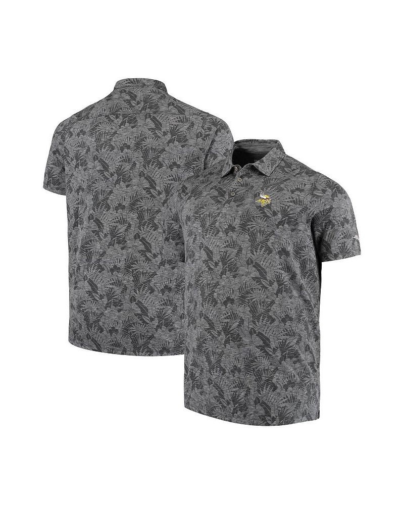 Men's Black Minnesota Vikings Big and Tall Sport Palmetto Palms Polo Shirt $56.00 Polo Shirts