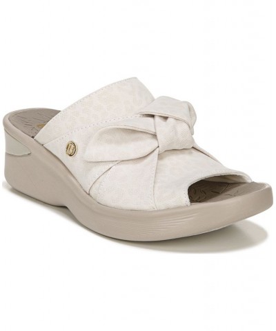 Smile Washable Slide Wedge Sandals Ivory/Cream $30.80 Shoes