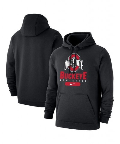 Men's Black Ohio State Buckeyes Big and Tall Club Stack Fleece Pullover Hoodie $34.85 Sweatshirt