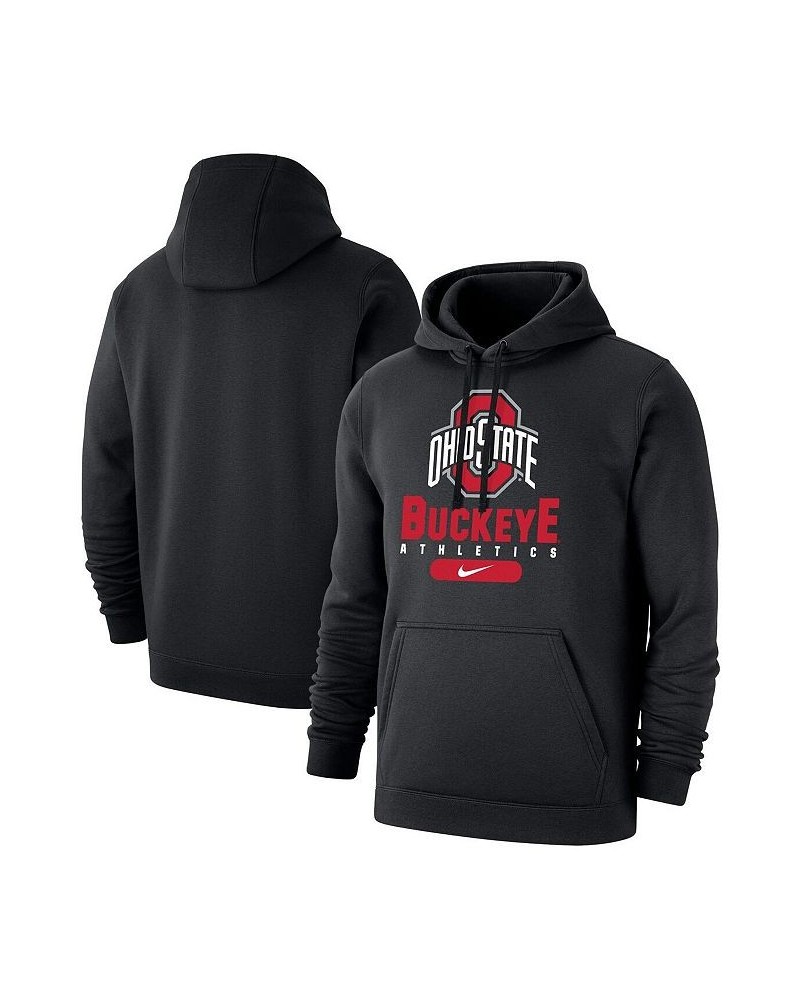 Men's Black Ohio State Buckeyes Big and Tall Club Stack Fleece Pullover Hoodie $34.85 Sweatshirt